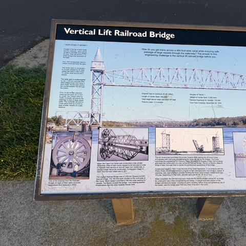 Placard about the train bridge