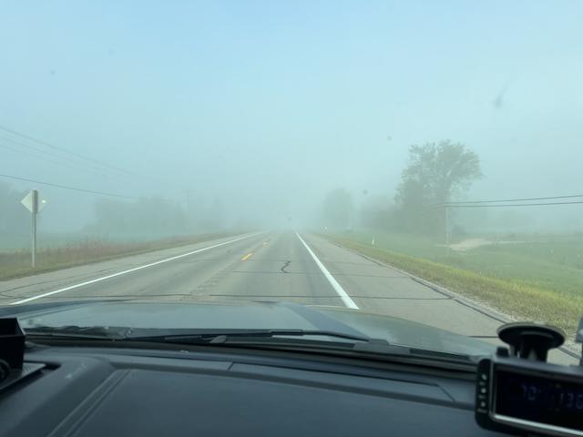 image from As we are leaving Alpena we experience the fog