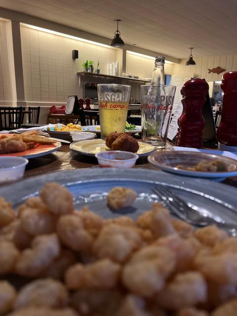 Dinner at Pisgah Fish Camp – Steve had a Bold Rock Cider with dinner