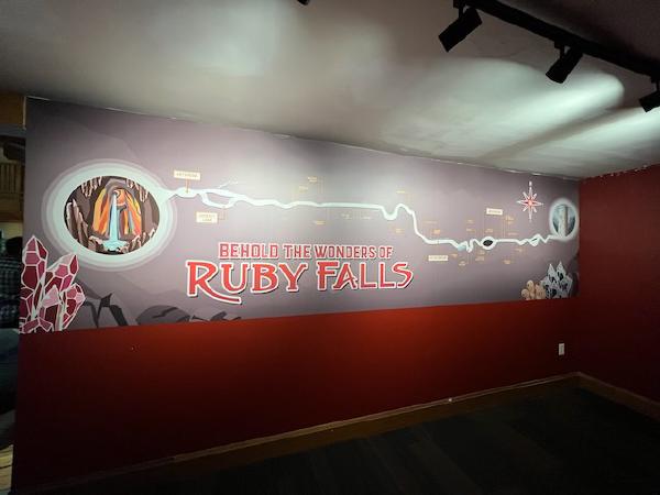 Map of the underground caverns at Ruby Falls