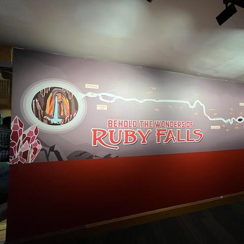 Map of the underground caverns at Ruby Falls