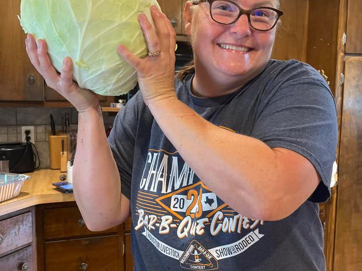image from Giant Cabbage Makes a Catering Tin of Coleslaw