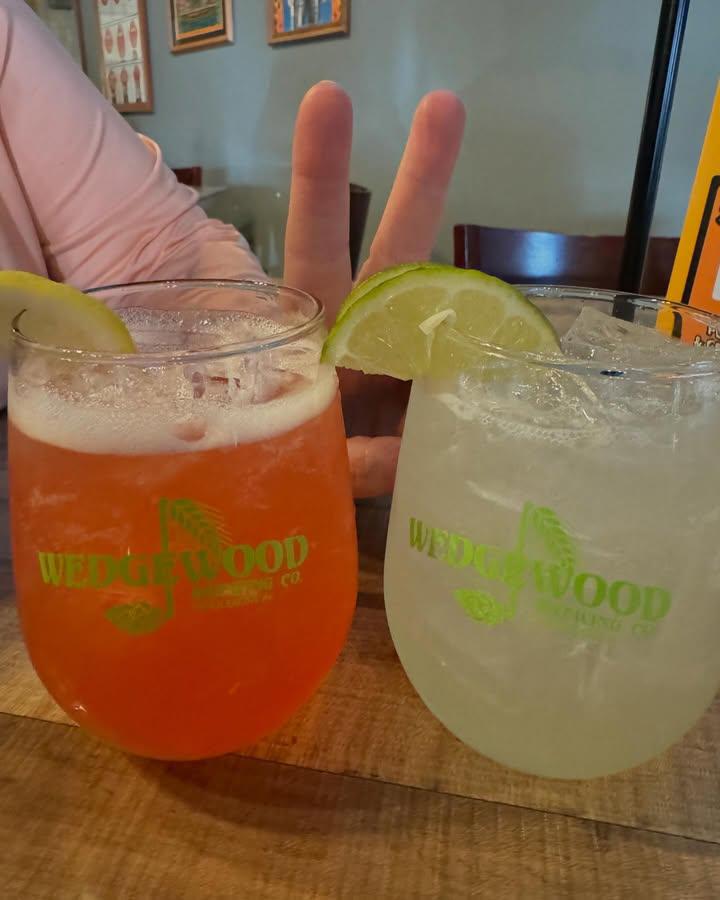A pair of frosty adult beverages